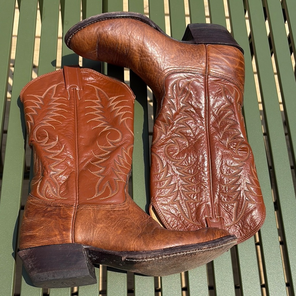 Vintage Brown Leather Cowboy Boots 9.5 EEE